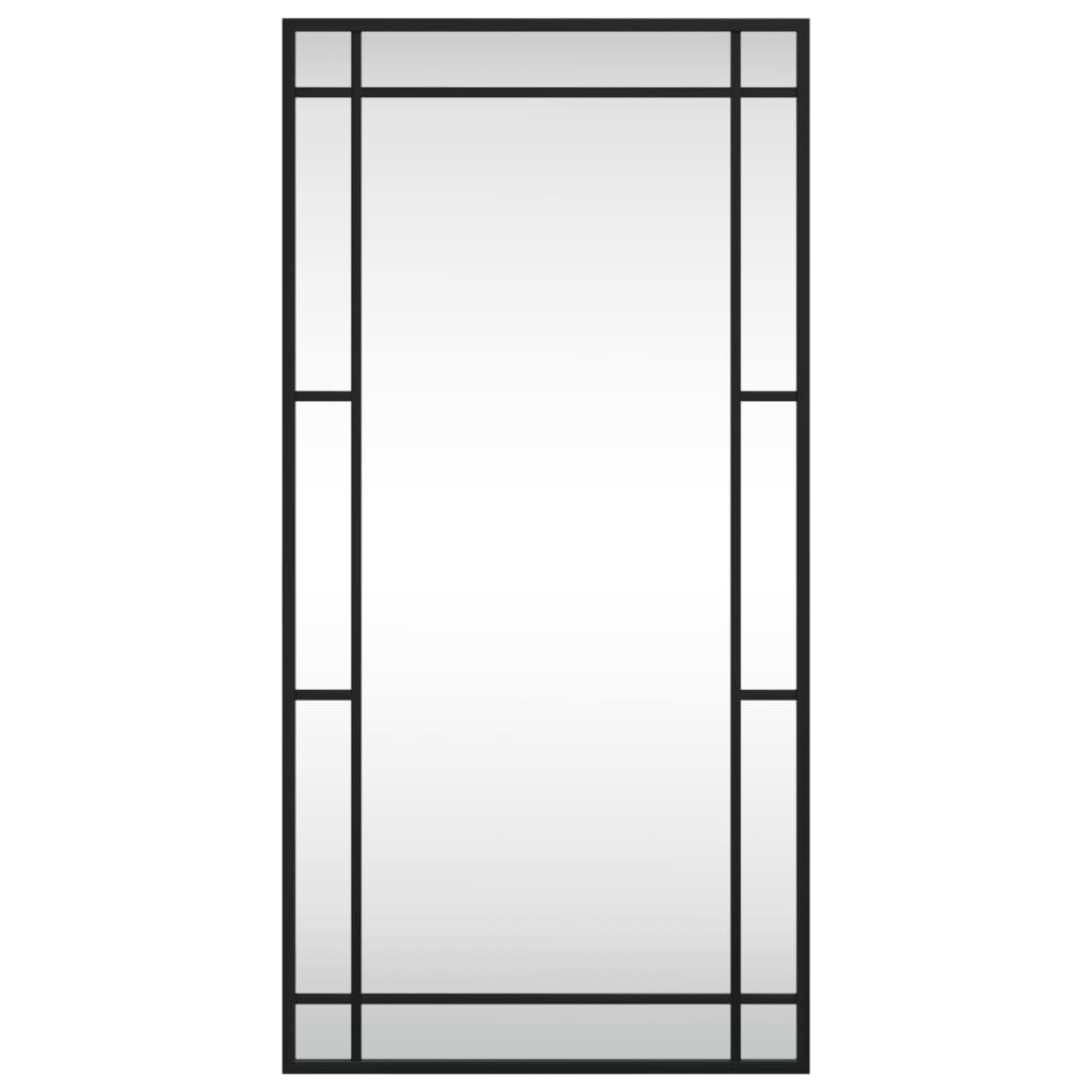 Black Iron Frame Rectangle Wall Mirror 40x80 cm