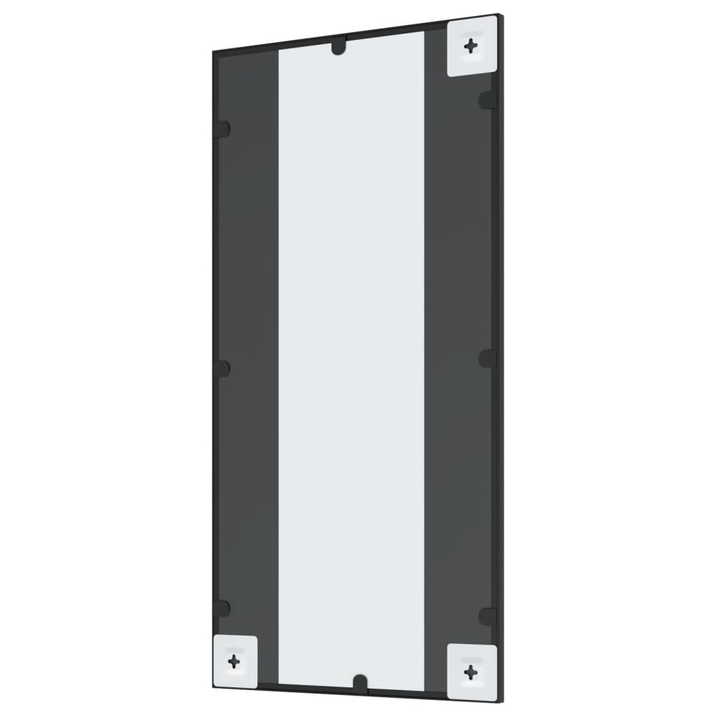 Black Iron Frame Rectangle Wall Mirror 40x80 cm