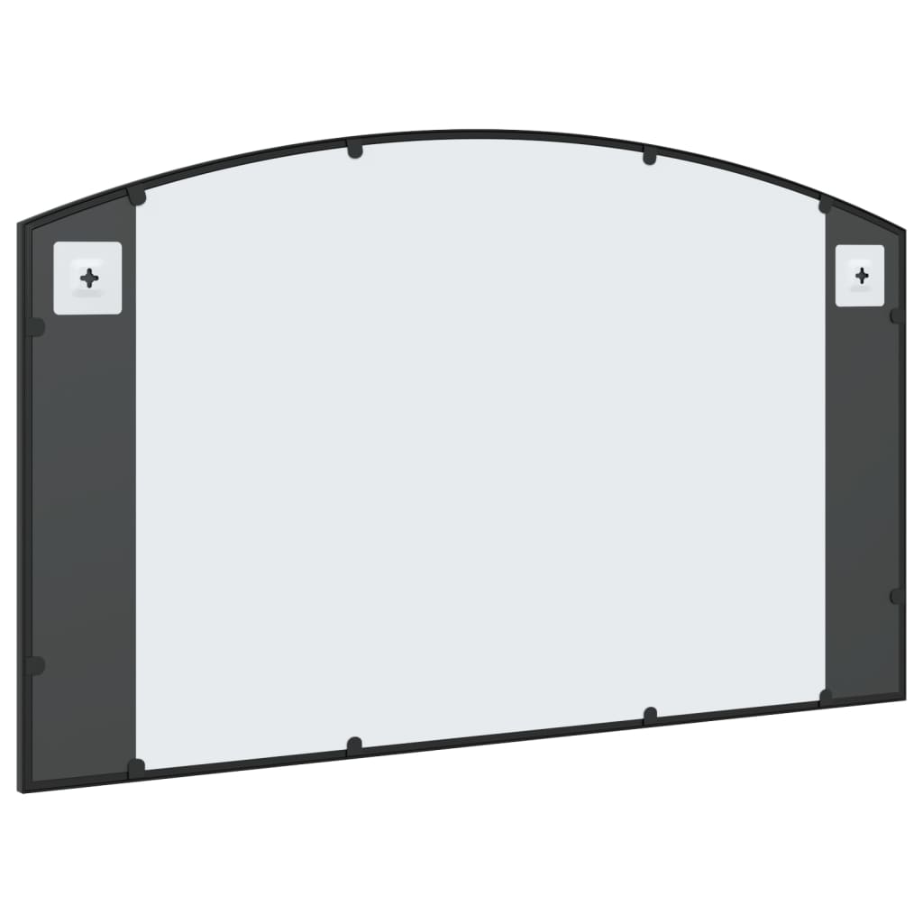 Arch Wall Mirror Black Iron Frame 100x60 cm