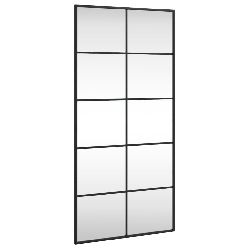 Black Rectangle Wall Mirror 50x100 cm Iron Frame