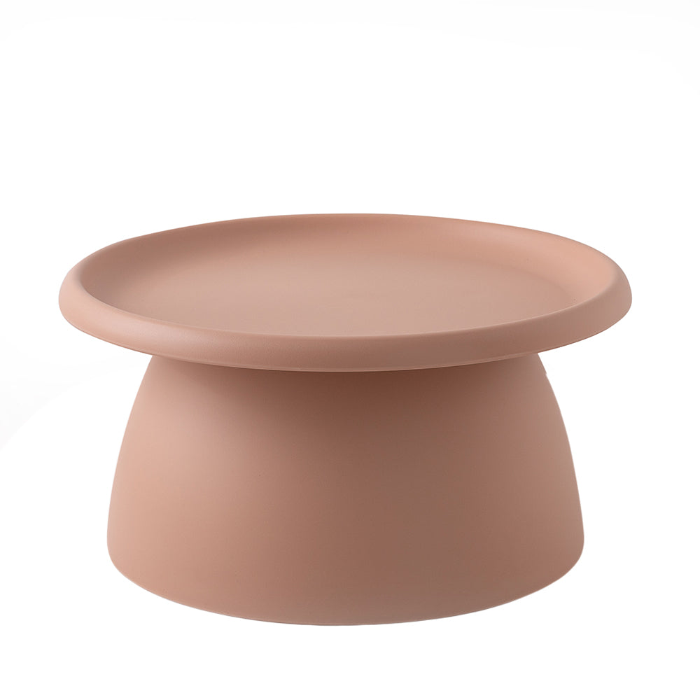 Artiss Round Pink Coffee Table 71cm | Modern Pedestal Design