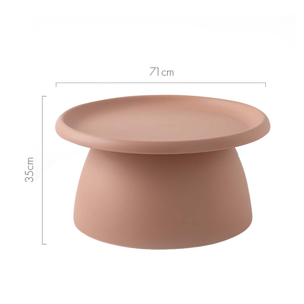 Artiss Round Pink Coffee Table 71cm | Modern Pedestal Design