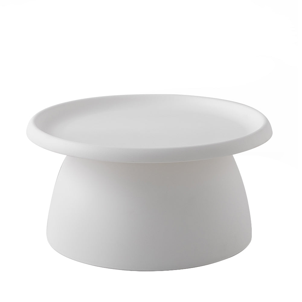 Artiss Round White Coffee Table 71cm | Modern Pedestal Design