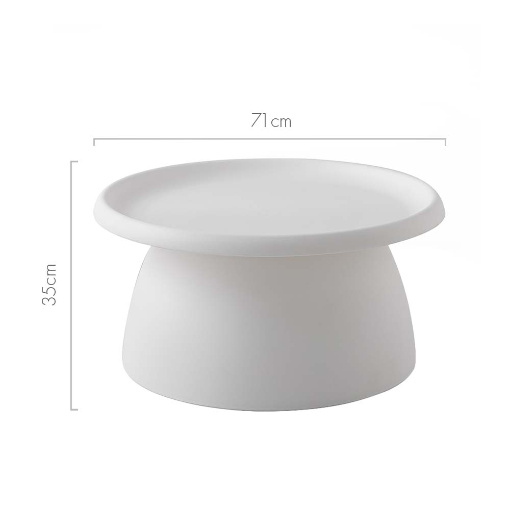 Artiss Round White Coffee Table 71cm | Modern Pedestal Design