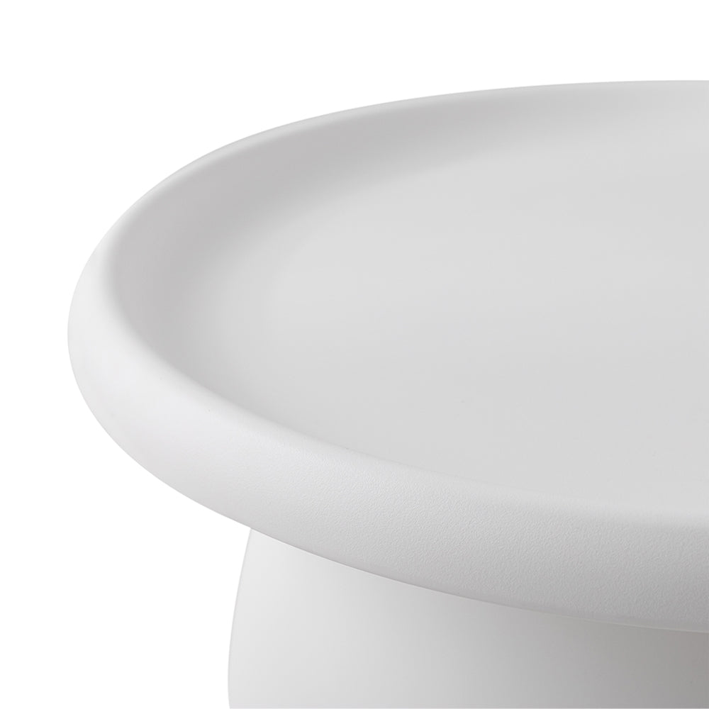 Artiss Round White Coffee Table 71cm | Modern Pedestal Design