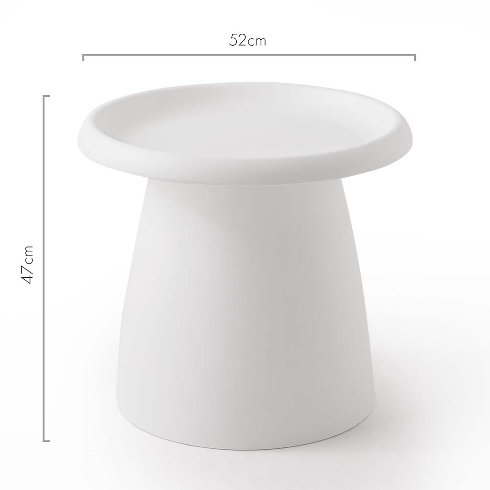 Round White Coffee Table by Artiss | 52cm Plastic Pedestal