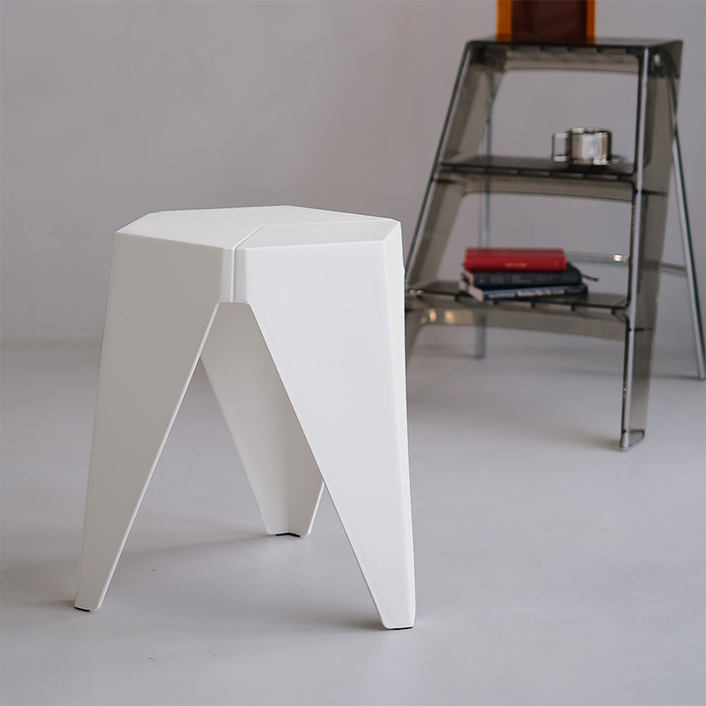 Artiss Stackable Puzzle Stools | Set of 2 White Bar Stools