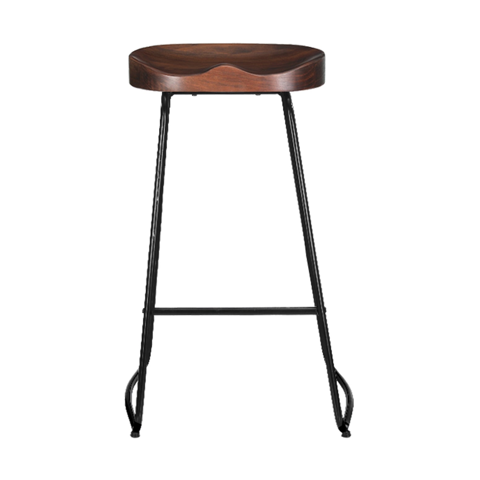 Artiss Industrial Pine Wood Bar Stools, Set of 2, Black, 75cm