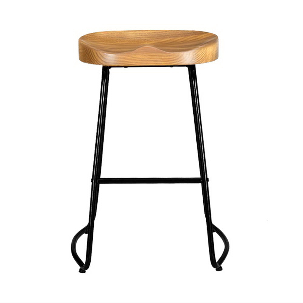 Artiss Wooden Tractor Seat Bar Stools Set of 2 | Industrial Style