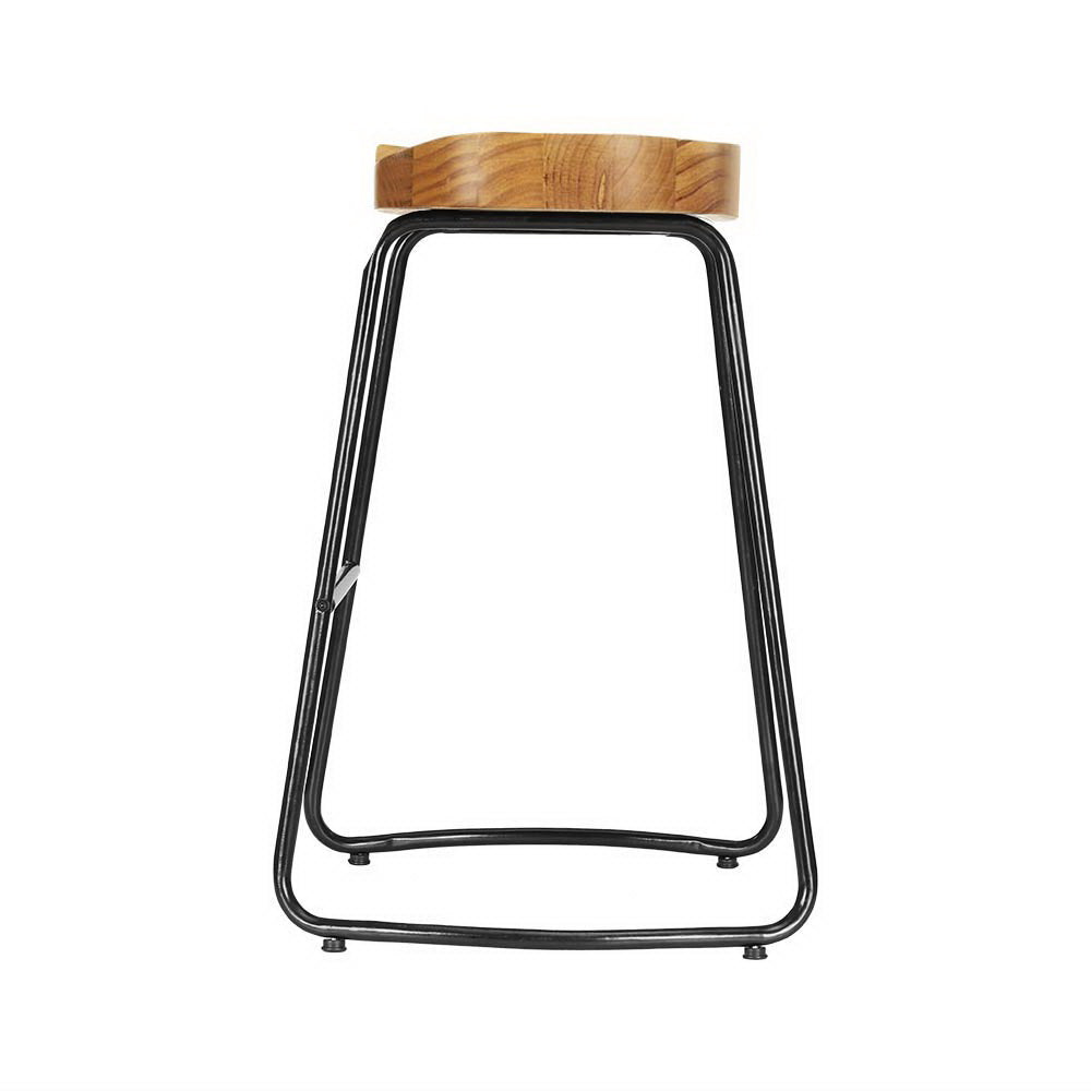 Artiss Wooden Tractor Seat Bar Stools Set of 2 | Industrial Style