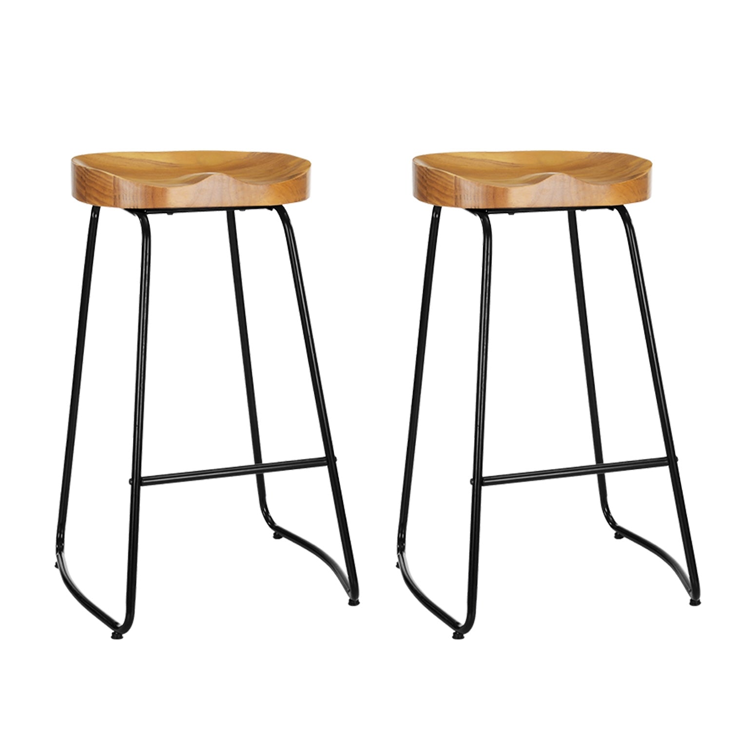 Artiss Vintage Tractor Seat Bar Stools | Set of 2, Wood & Steel