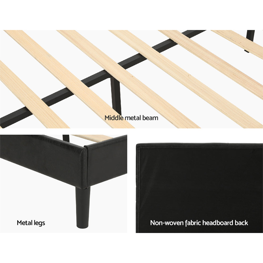 Artiss RAVI Double Bed Frame with LED Lights and USB Ports