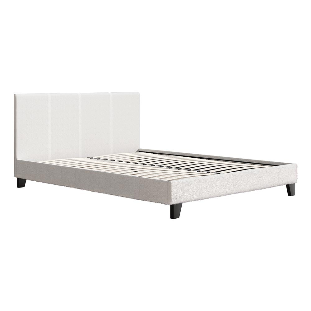 Artiss Neo Queen Boucle Bed Frame with Padded Headboard