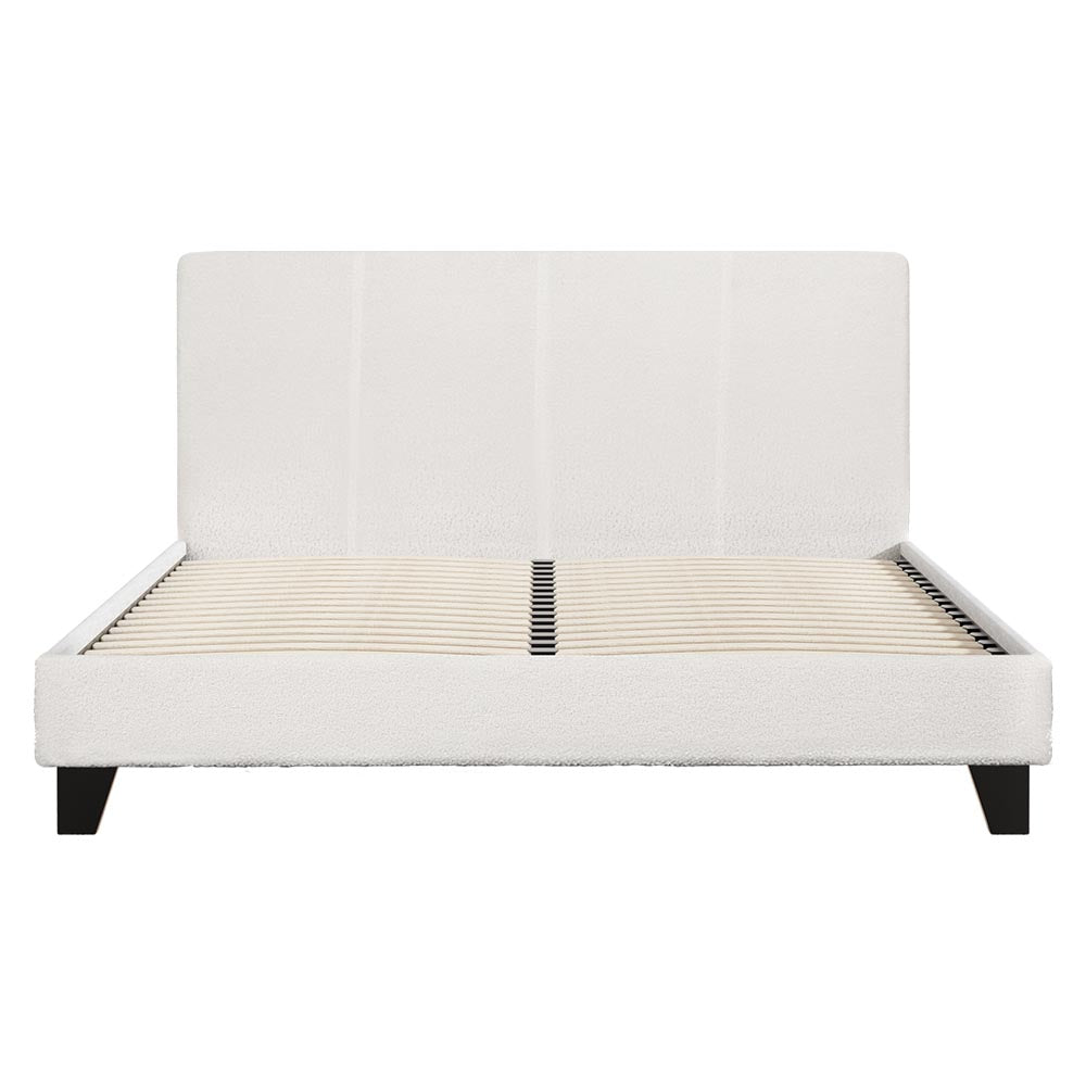 Artiss Neo Queen Boucle Bed Frame with Padded Headboard