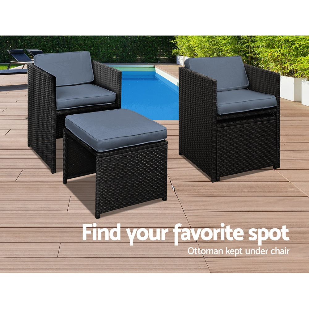 Gardeon 11 Piece Outdoor Wicker Dining Set with Cushions