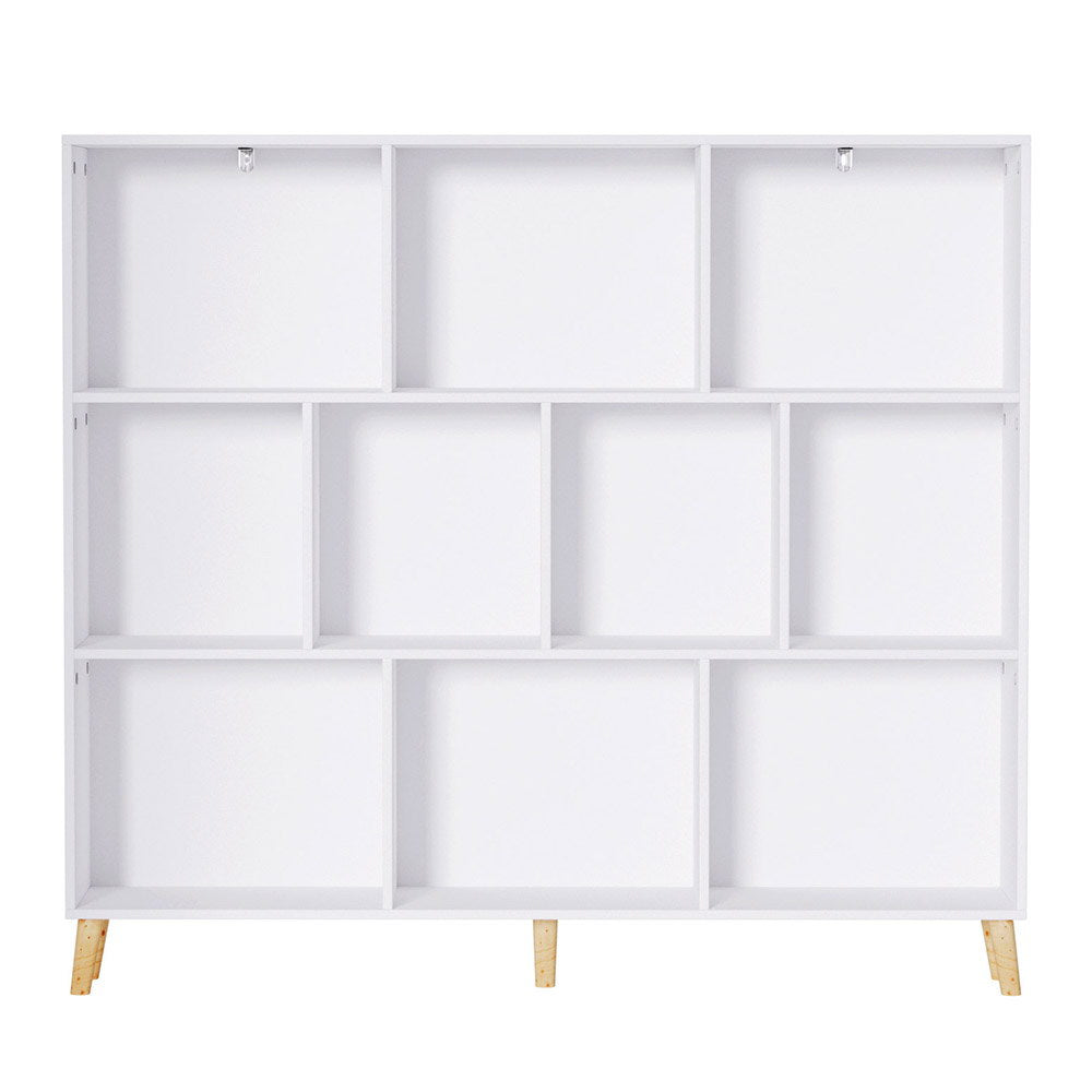 Artiss 3 Tier Cube Bookshelf | White & Pine Display Shelf