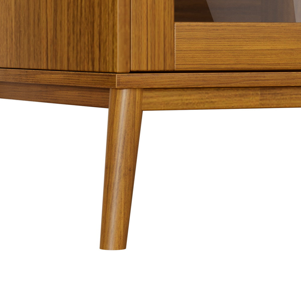 Artiss Oak Buffet Sideboard with Glass Doors | Modern Storage