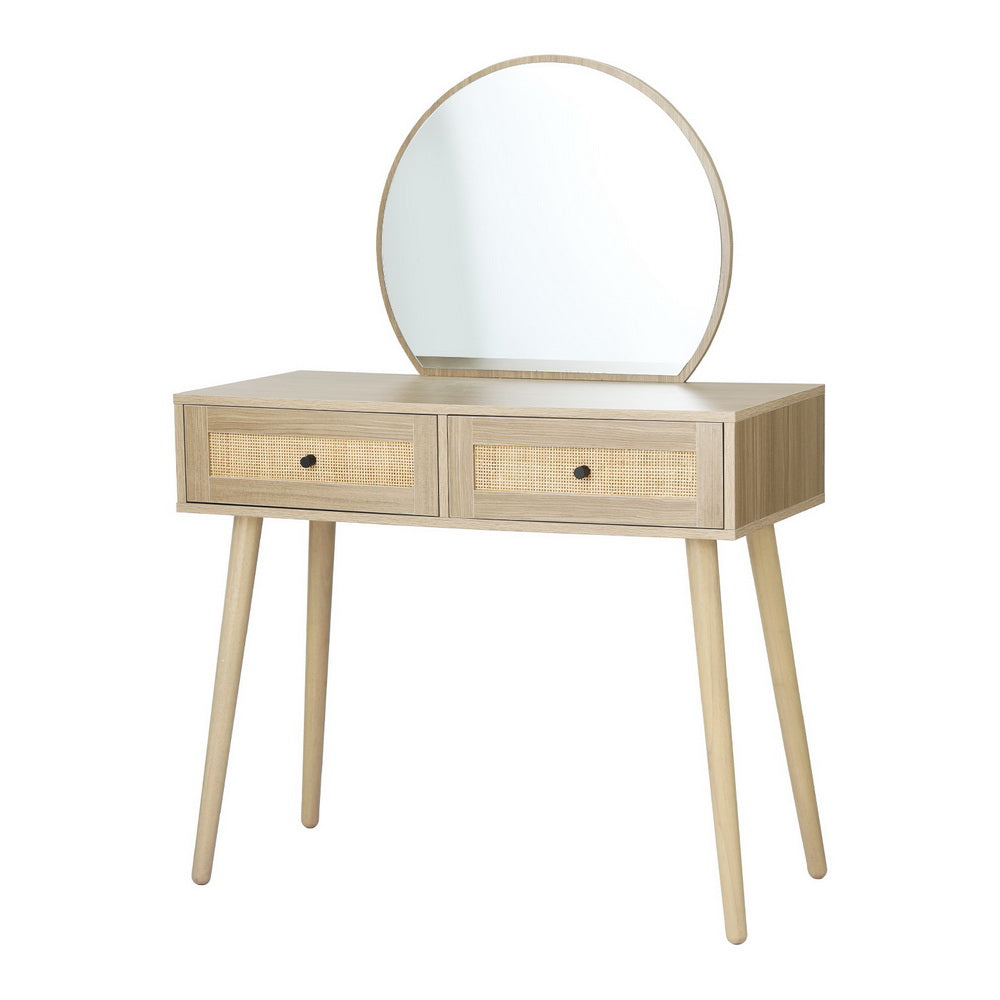 Artiss Frances Rattan Dressing Table Set with Mirror