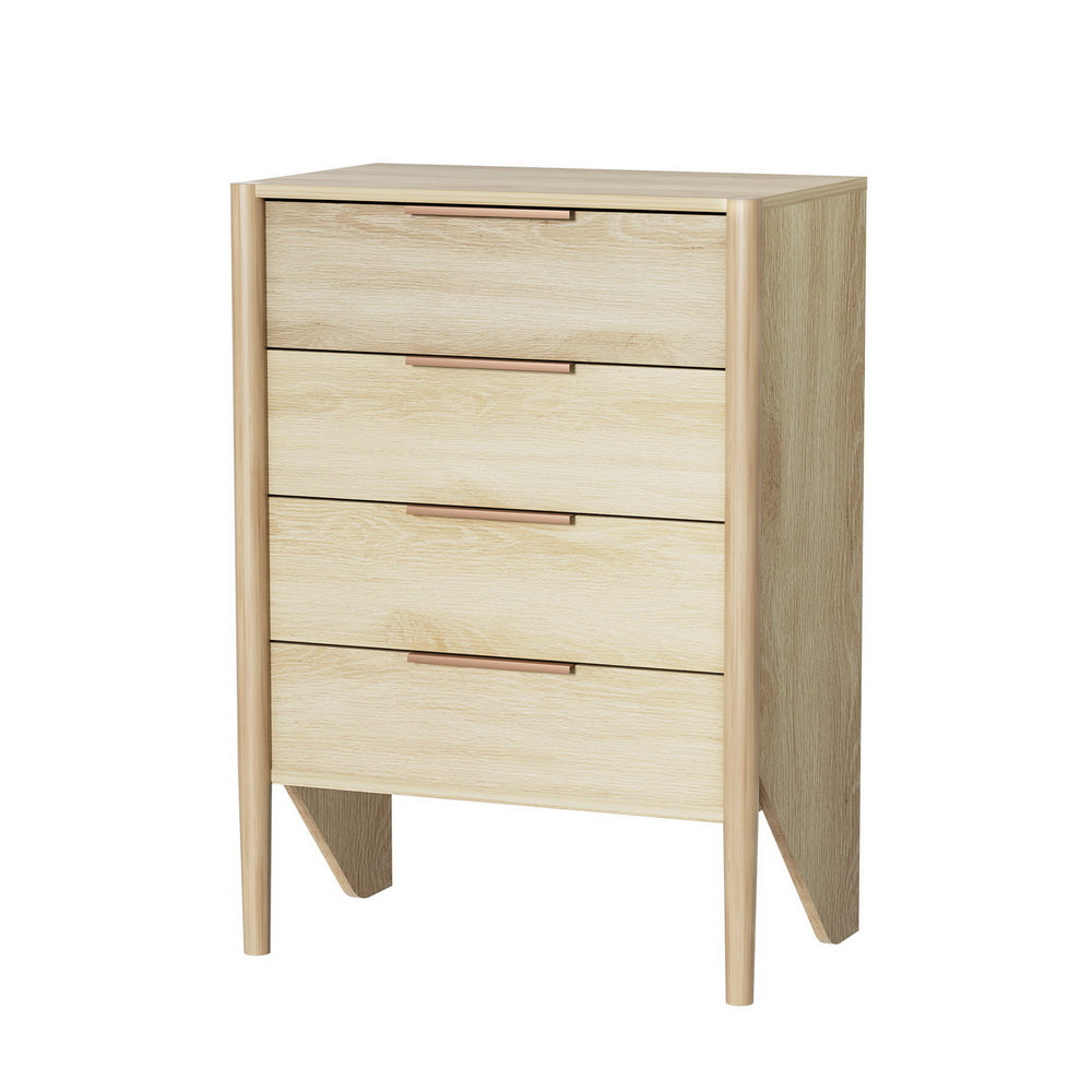 Artiss Inez 4 Drawer Pine Tallboy Chest for Bedroom Storage