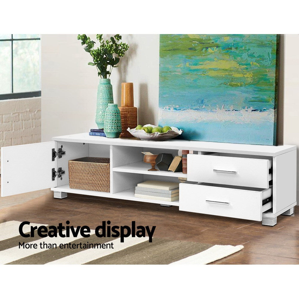 Artiss 120cm White TV Stand Entertainment Unit with Storage