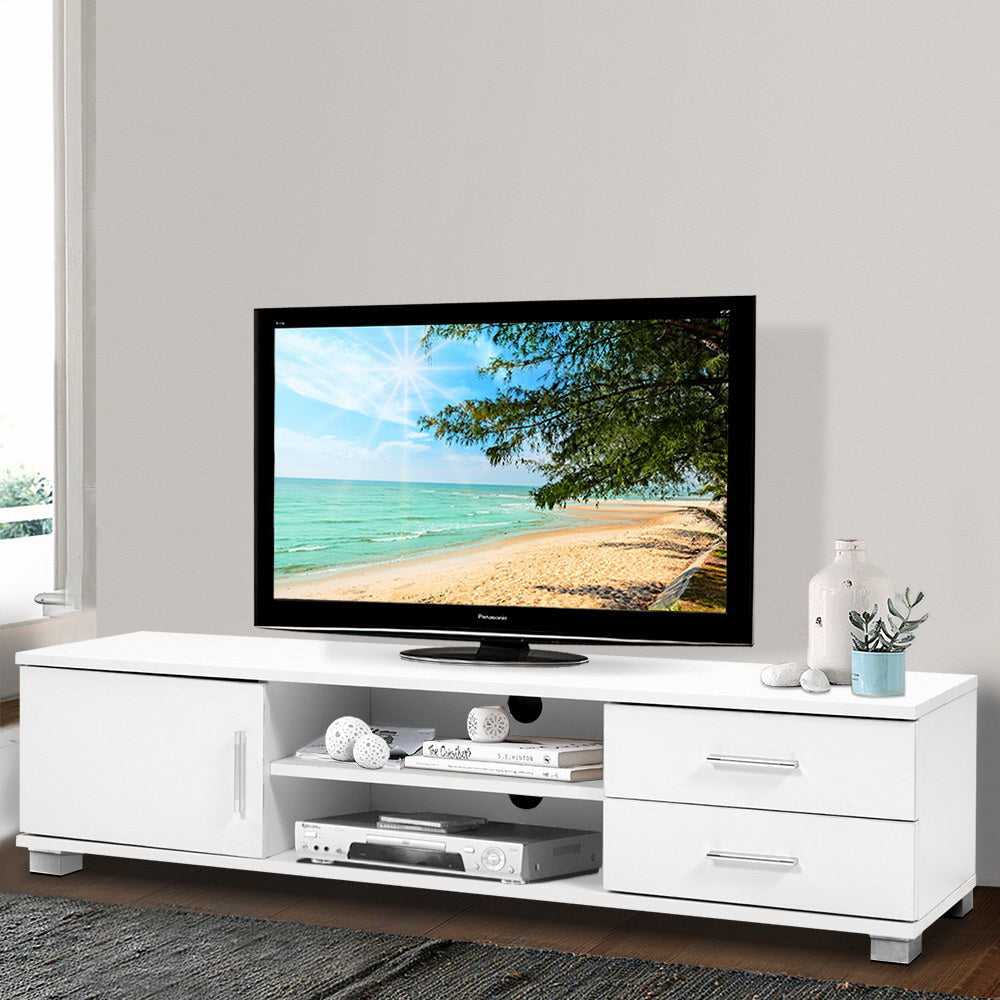 Artiss 120cm White TV Stand Entertainment Unit with Storage