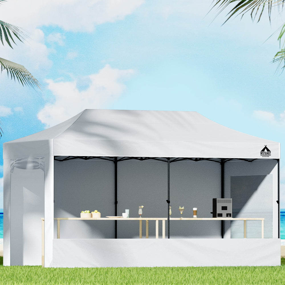 Instahut 3x6m Pop Up Gazebo Tent with Walls | Outdoor Shelter