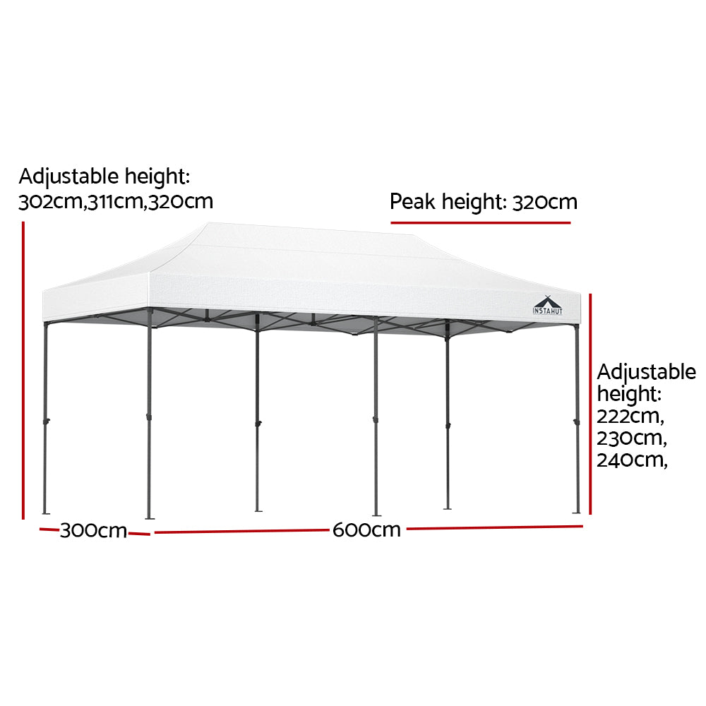 Instahut 3x6m Pop Up Gazebo Folding Tent for Outdoor Events