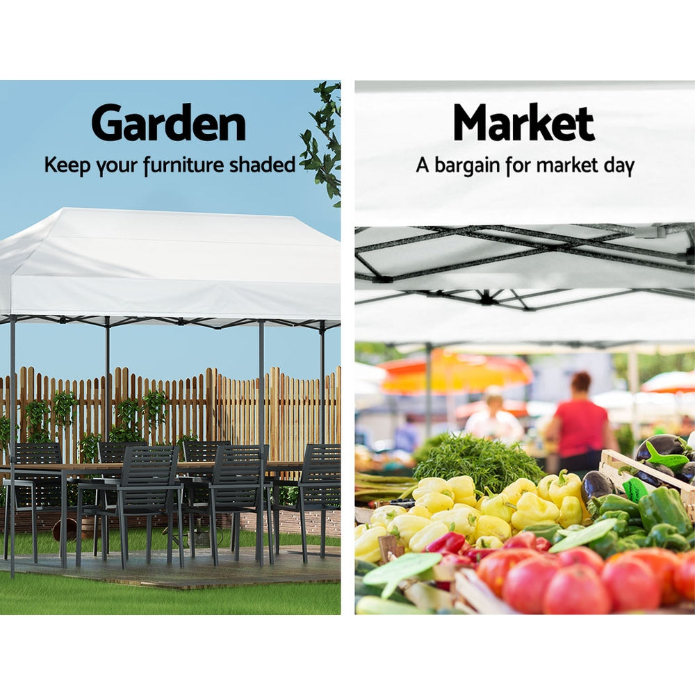 Instahut 3x6m Pop Up Gazebo Folding Tent for Outdoor Events