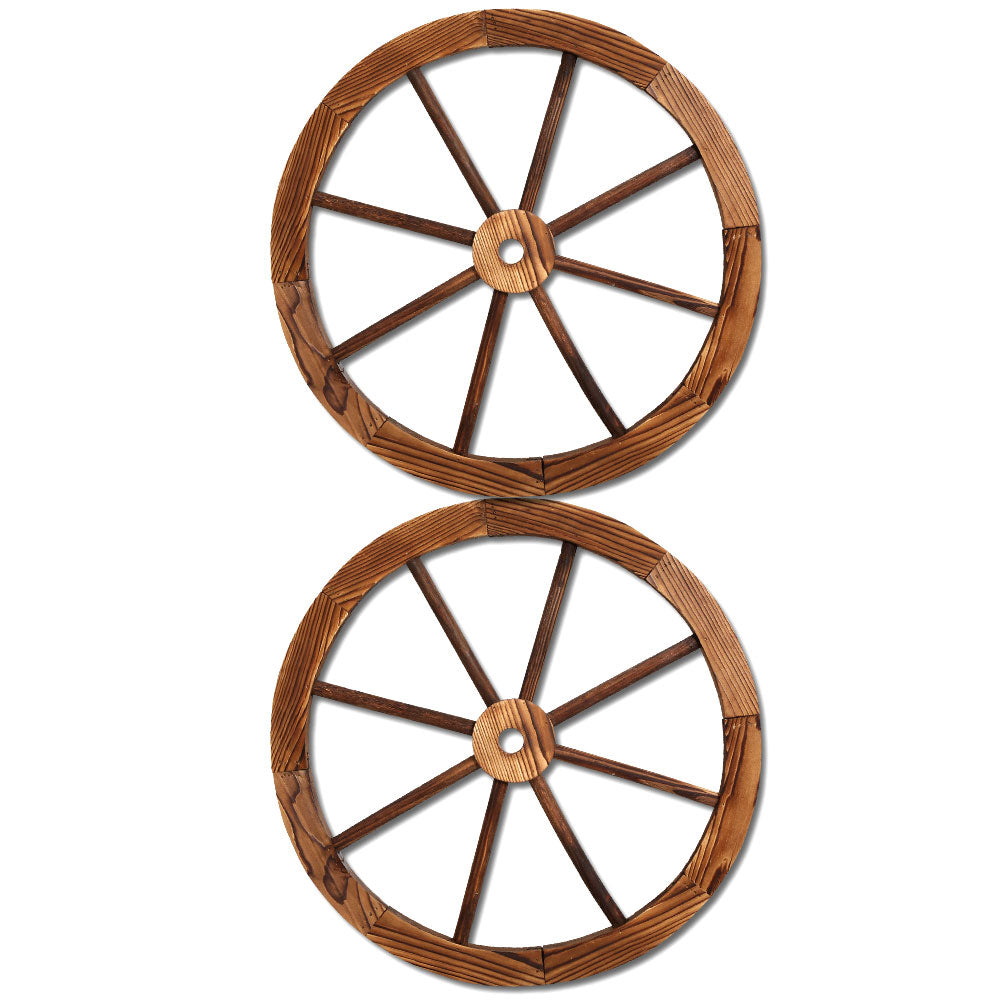 Gardeon Wooden Wagon Wheel Decor Set | Rustic Outdoor Ornament