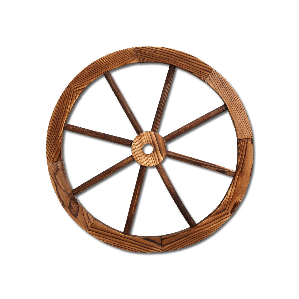 Rustic Gardeon Wooden Wagon Wheel for Garden Decor | 60cm