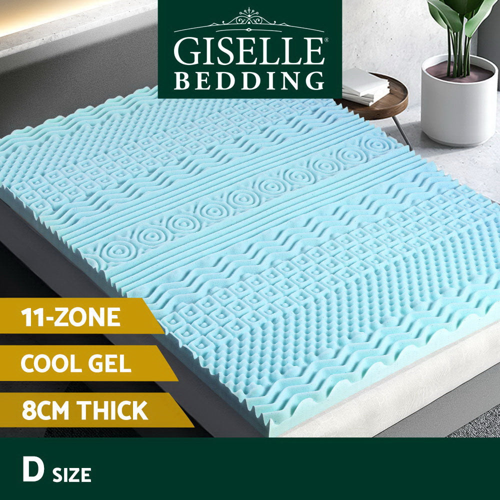 11 Zone Memory Foam Mattress Topper 8cm Double by Giselle Bedding