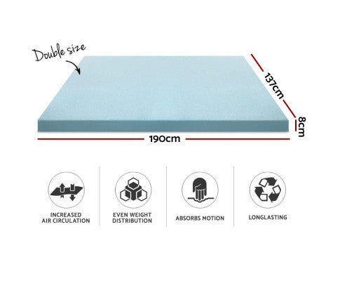 Giselle Mattress Topper w/Bamboo Cover 8cm Double