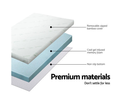 Cool Gel Memory Foam Mattress Topper 8cm Double | Giselle Bedding