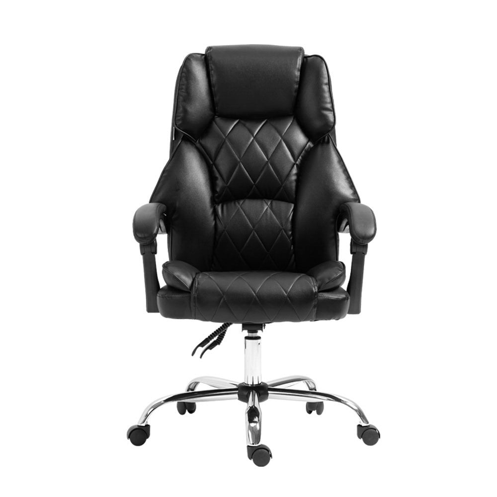 Artiss Executive Leather Recliner Office Chair | Black