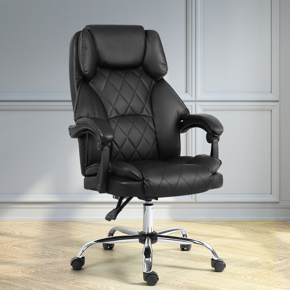 Artiss Executive Leather Recliner Office Chair | Black