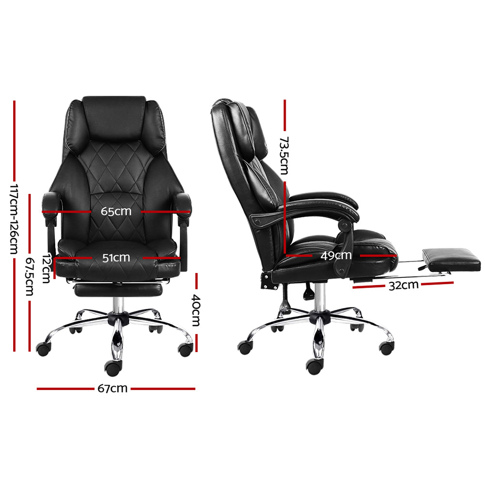 Artiss Executive Leather Office Chair with Footrest