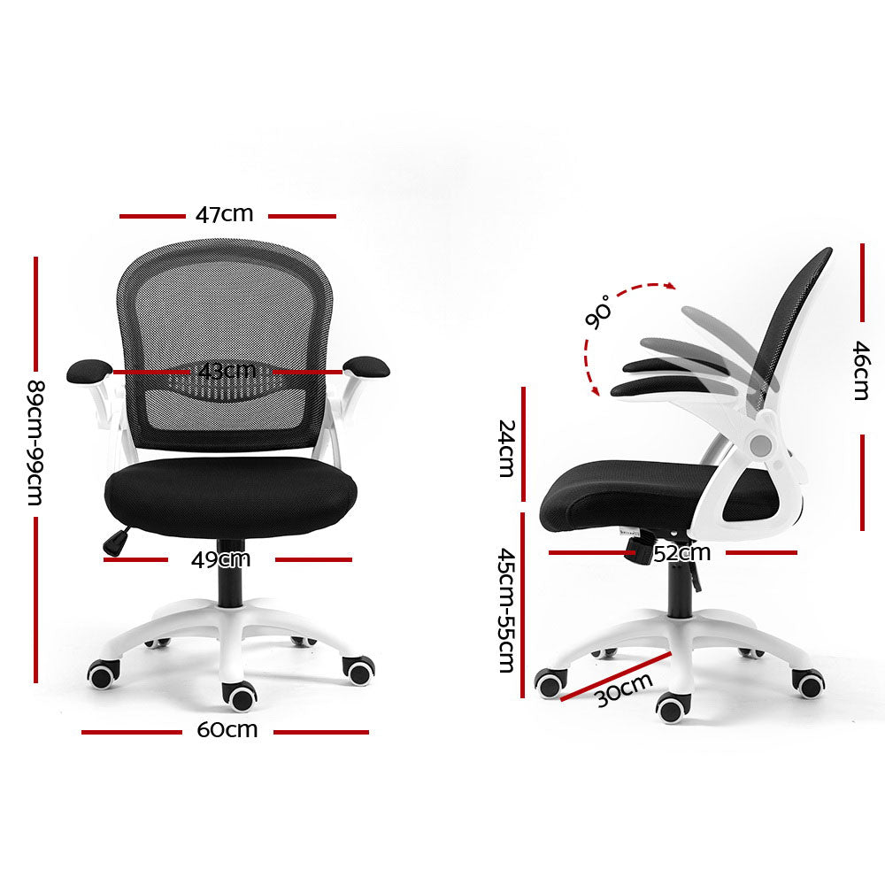 Artiss Mesh Office Chair | Mid Back, Black, Adjustable Height