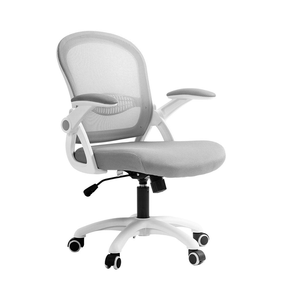 Artiss Grey Mesh Office Chair with Adjustable Height & Armrests