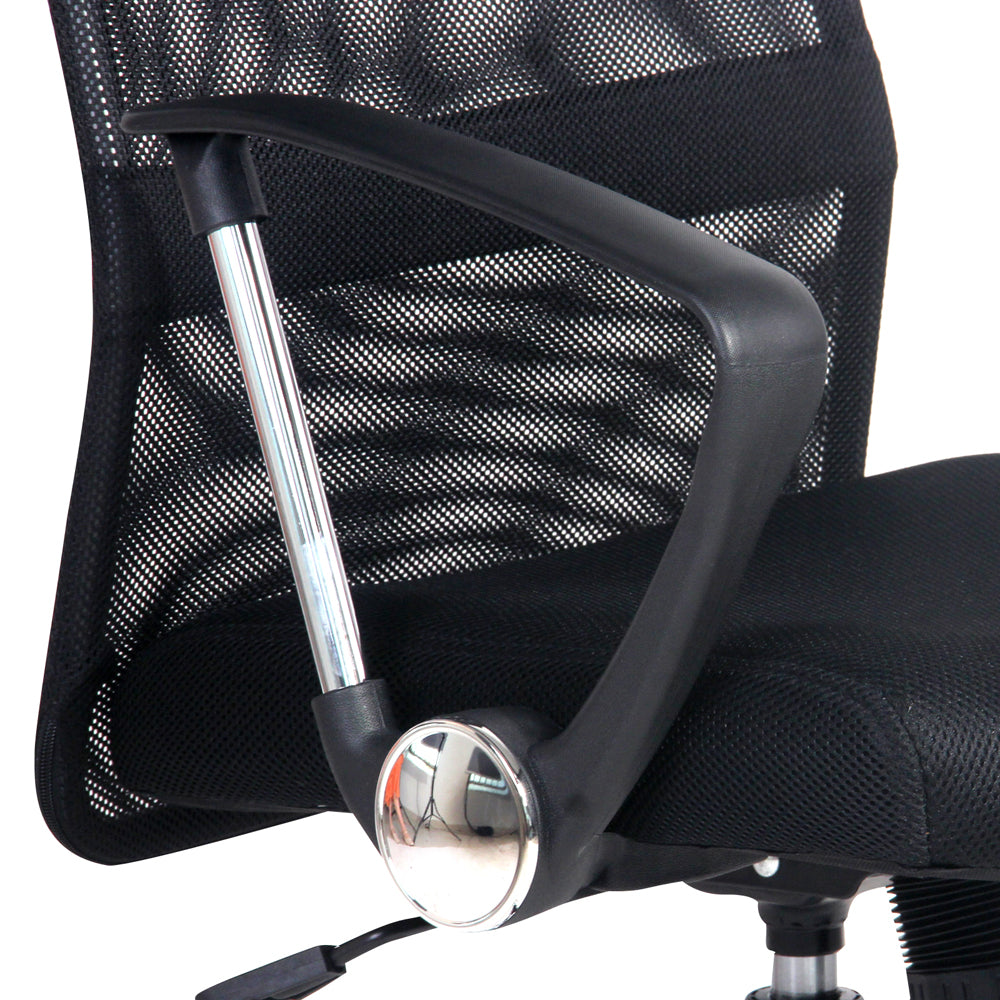 Artiss High Back Mesh Office Chair with Leather Seat | Black