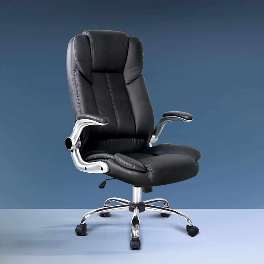 Artiss Kea Executive Office Chair | Leather, Black, Ergonomic