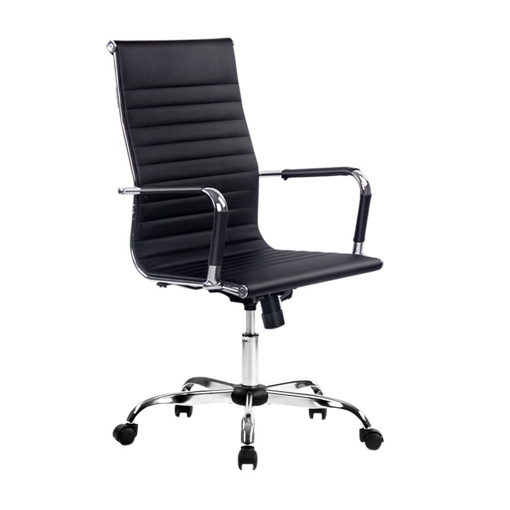 Artiss High Back PU Leather Office Chair with Chrome Base