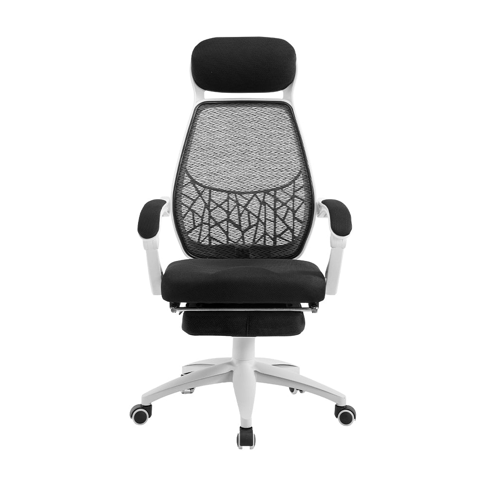 Artiss Mesh Reclining Office Chair with Storage | Black & White