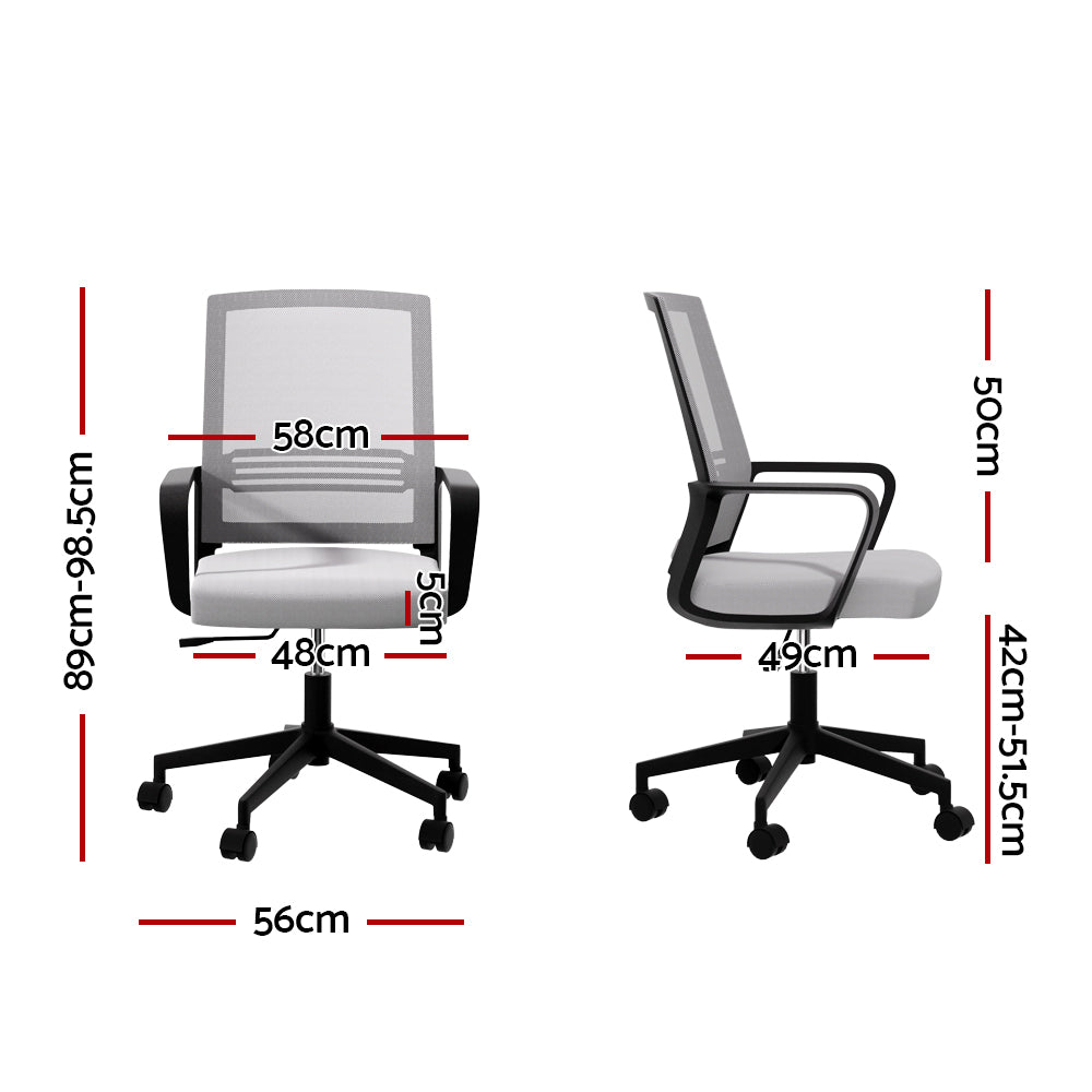 Artiss Mesh Office Chair | Ergonomic Grey Computer Desk Seat