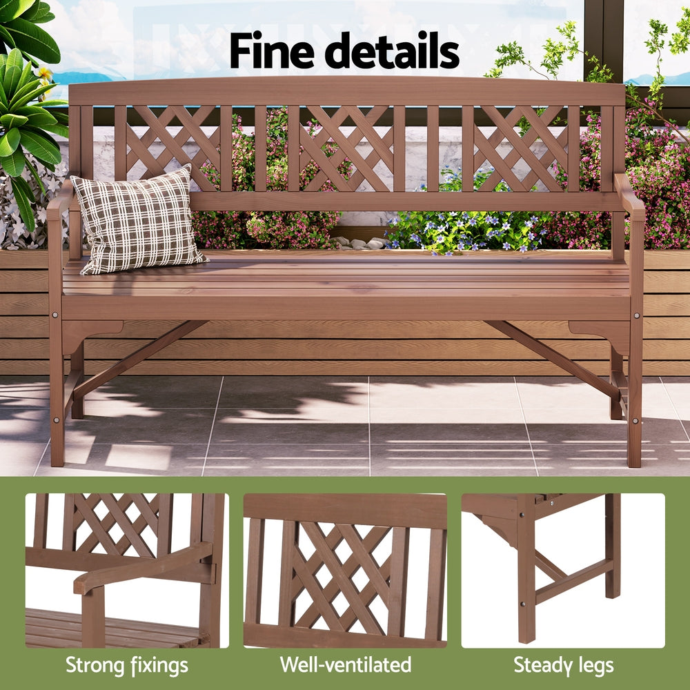 Gardeon 3 Seat Outdoor Wooden Bench for Patio & Garden