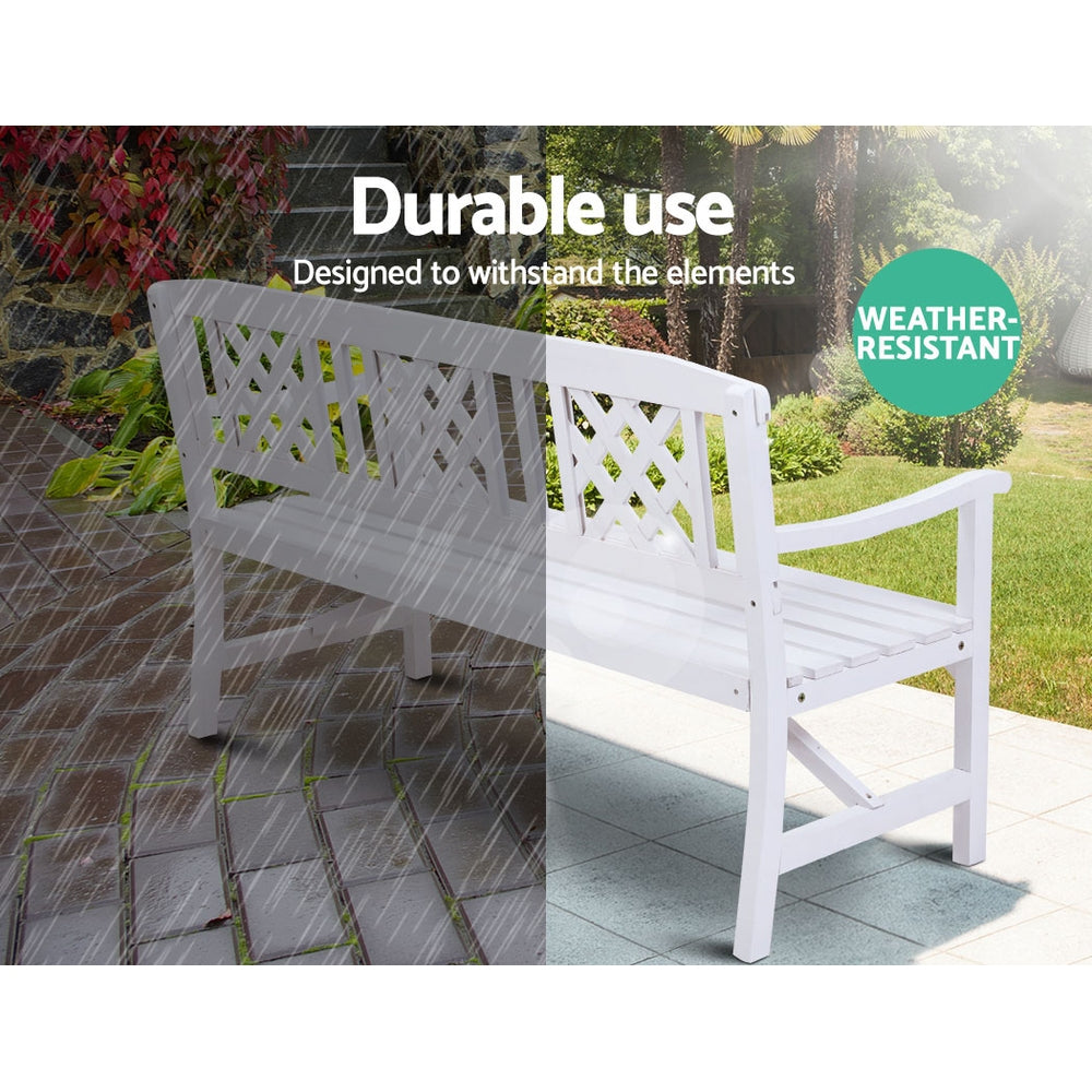 Gardeon White Fir Wood 3 Seat Outdoor Garden Bench