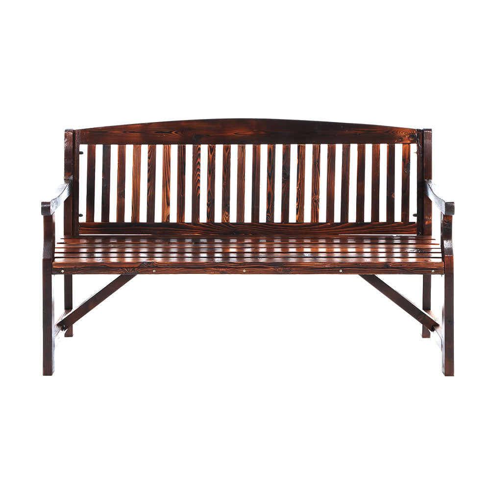 Gardeon 5FT Charcoal Wooden Garden Bench | 3 Seat Outdoor Chair