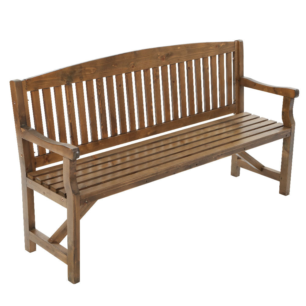 Gardeon 5FT Fir Wood Garden Bench | 3 Seater Outdoor Patio Chair