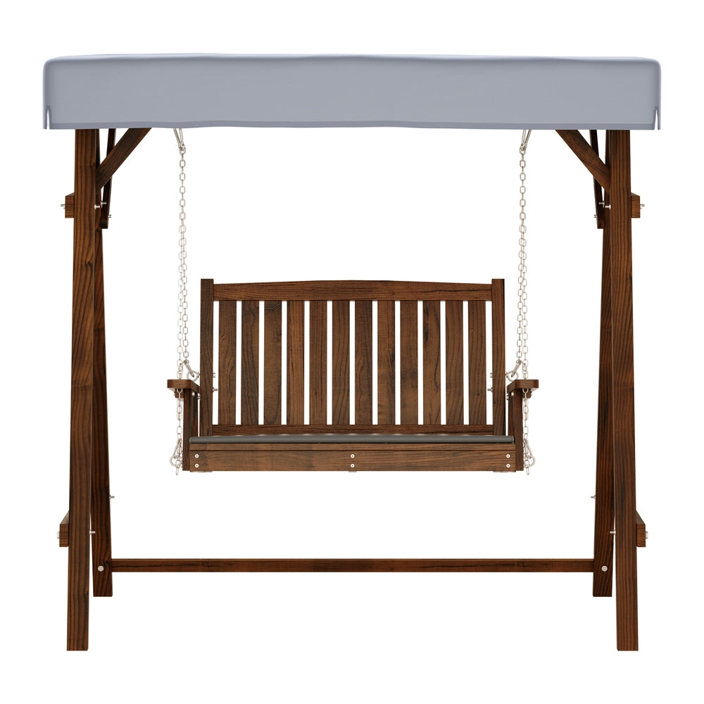 Gardeon 2 Seater Wooden Outdoor Swing Chair with Canopy