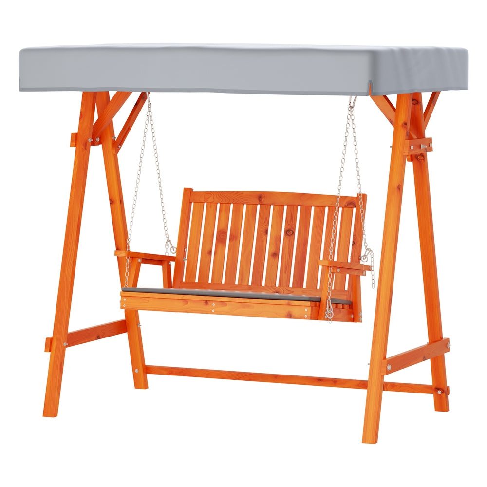 Gardeon 2 Seater Wooden Swing Chair with Adjustable Canopy