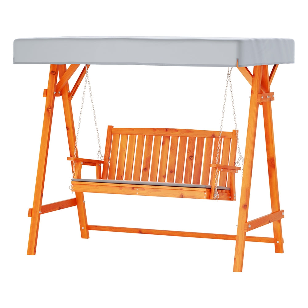 Gardeon 3 Seater Wooden Outdoor Swing Chair with Canopy